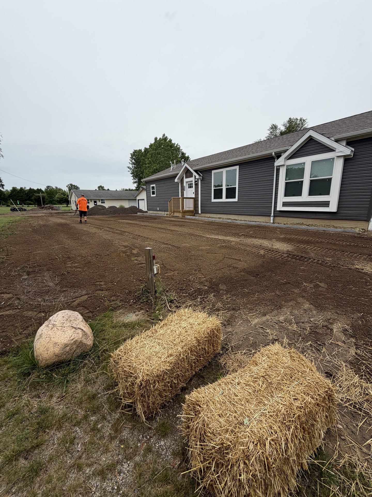 Freshly graded gravel driveway completed in Jackson, MI